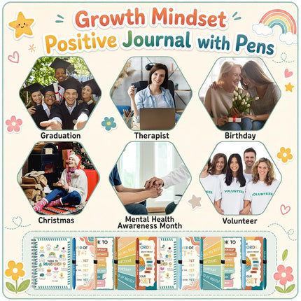 Thenshop 40 Pcs Mental Health Awareness Gifts Bulk 20 Self Care Notebook Journals 20 Positive Affirmation Pens for Women Office Staff Nurse Teacher Appreciation Student End of Year Gifts