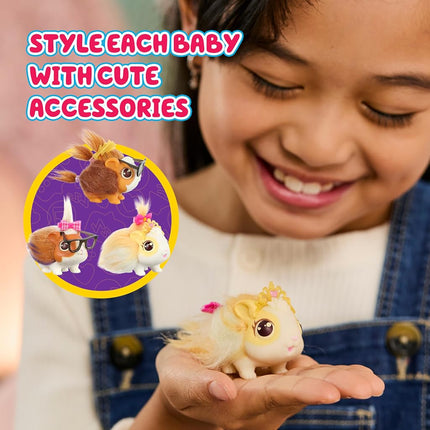 LLP Little Live Pets 26410 Soft, Interactive Mama Guinea Pig and her Hutch, and her 3 Surprise Babies. 20+ Sounds & Reactions. Batteries Included. for Kids Ages 4+,7.8 x 11.93 x 11.38 inches