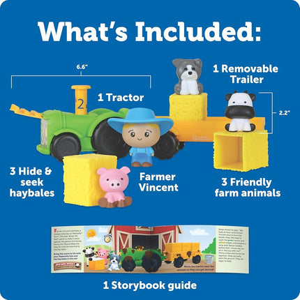 Learning Resources Peeksville Haul & Seek Tractor, Tractor Toys, Farm Toys, Barn Toys, Toddler Learning Toys, Ages 18 Months+, 10 Pieces