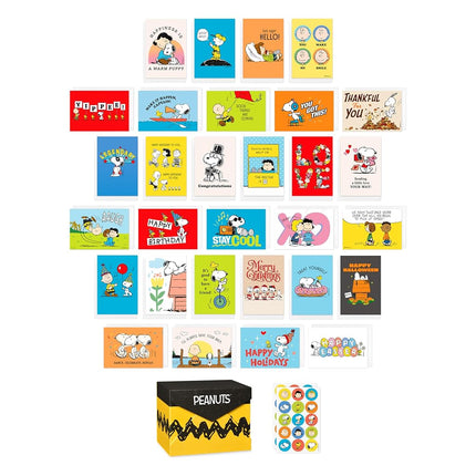 American Greetings 30-Count All Occasions Peanuts Card Pack with Keepsake Box and Envelopes