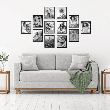 Americanflat 8x10 Photo Frame 12-Pack - Gallery Wall Frame Set - Black