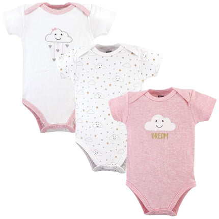 Grenouillères pour bébé en coton Hudson Baby, motif nuages roses, 0-3 mois