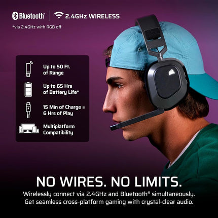 Corsair HS80 MAX Wireless Xbox Gaming Headset with Bluetooth � Dolby Atmos � Broadcast Quality Microphone � iCUE Compatible � Xbox, PC, Mac, Mobile � Steel Grey