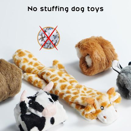 Nocciola Dog Squeaky Toys,No Stuffing Squeaky Plush Dog Toy,Durable Stuffingless Plush Squeaky Dog Chew Toy Set, Dog Toy for Medium and Large Dogs, 5 Pack…