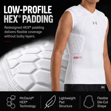 Gameday Armour Pro 5 Pad Top Youth White, XL