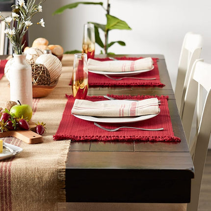 DII Tabletop Collection, Cotton, Tango Red, Placemat Set, 13x19