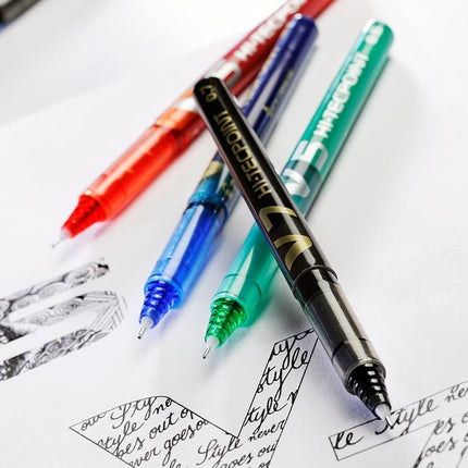 Pilot V5 Liquid Ink Rollerball 0.5mm Tip - Black/Blue/Red/Green (Pack of 4)