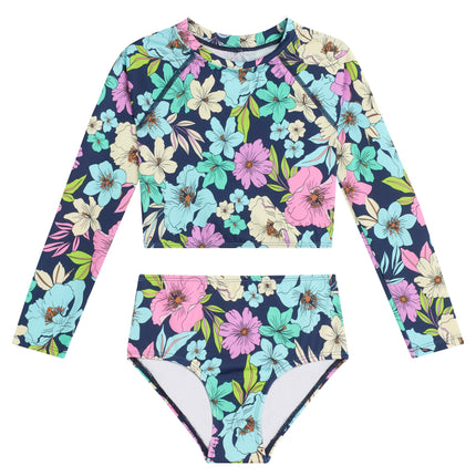 Kanu Surf Girls' Long Sleeve Rash Guard UPF 50 2-P