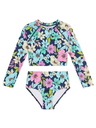 Kanu Surf Girls' Long Sleeve Rash Guard UPF 50 2-P