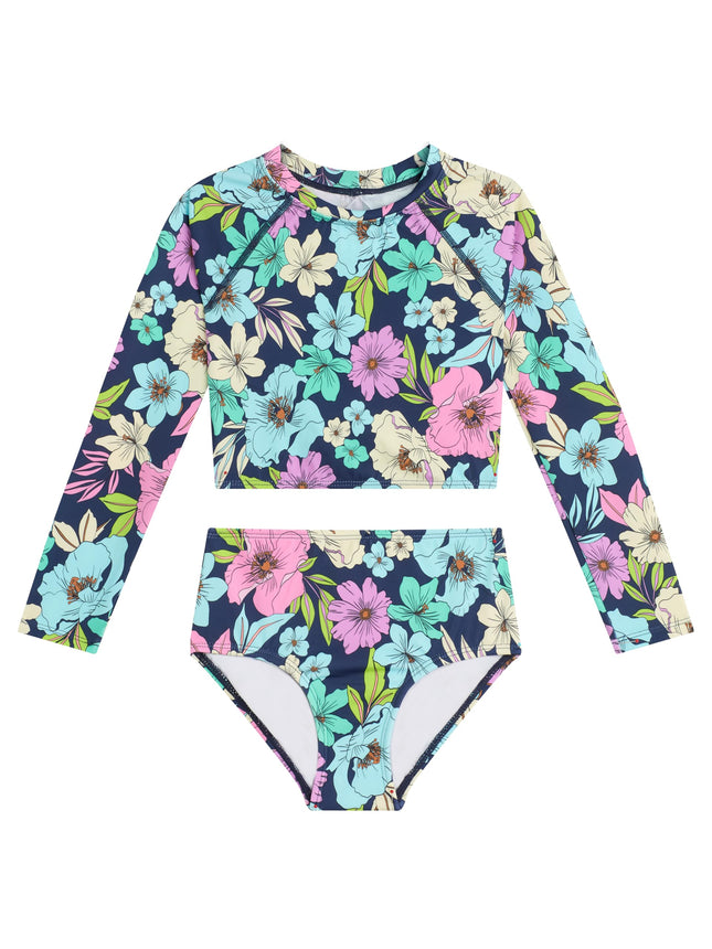 Kanu Surf Girls' Long Sleeve Rash Guard UPF 50 2-P