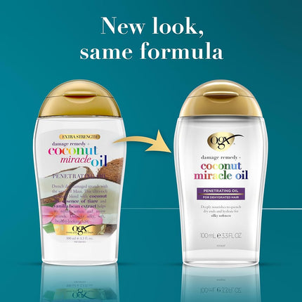Ogx Extra Strength Damage Remedy + Hydrating and Repairing Coconut Miracle Oil Penetrating Oil For Dry & Damaged Hair 100mL