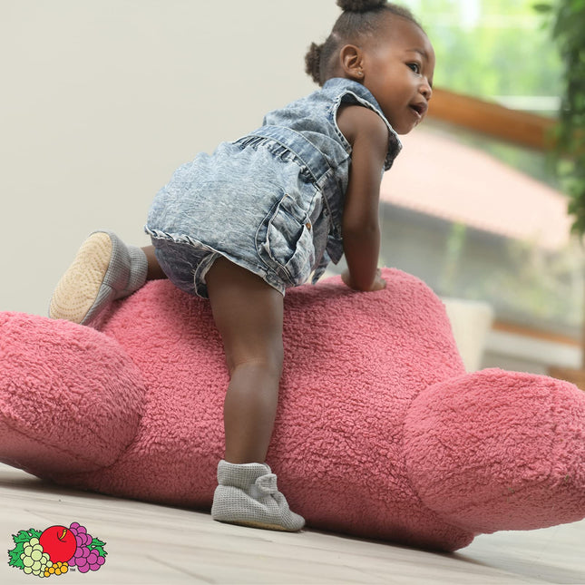 Botines térmicos cómodos Fruit of the Loom con suela antideslizante para bebés, niñas, niños, unisex, diseño de gofre gris, de 18 a 24 meses