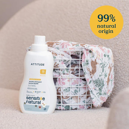 ATTITUDE Sensitive Skin, Hypoallergenic Baby Laundry Detergent, Fragrance Free, 33.8 Fluid Ounce, 35 Loads