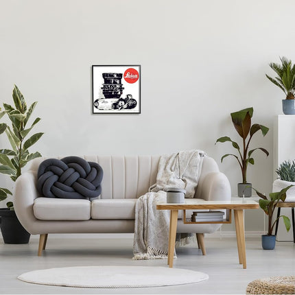 Stupell Industries – Publicité vintage pour appareil photo – Cadre noir Giclée – Œuvre de Peter Horjus