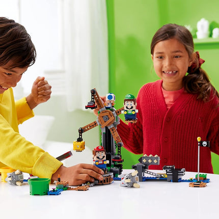 LEGO 71390 Building Set, Super Mario Reznor Knockdown Expansion Set, Collectible Buildable Game Toy for Kids with Blue Toad Figure, Multicolor, Gifts for Girls and Boys age 8 Plus
