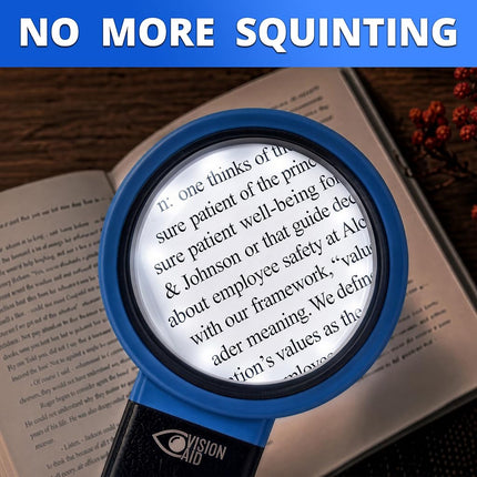 Vision Aid 30x Hands-Free Magnifier with Ultra Bright LED and Case - Loupe Magnifying Glass Stand for Reading Jewelry Coins Watch Hobby Crafts Close Work