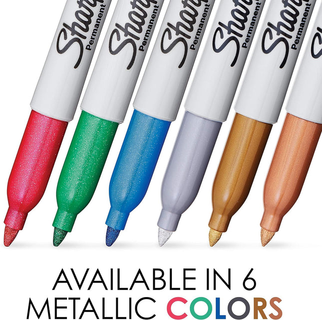 Sharpie 39109PP Metallic Permanent Markers, Fine Point, Silver, 4 Count, 2 Pack
