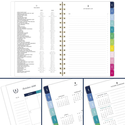 AT-A-GLANCE 2027 Planner, Simplified by Emily Ley, Weekly & Monthly, 5.5" x 8.5", Happy Stripe (EL57-200-27)