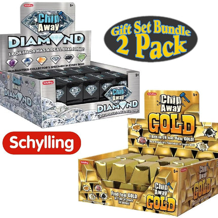 Schylling Chip Away Science Digs Gold & Diamond Gift Set Bundle - 2 Pack