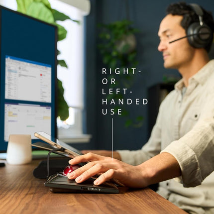 Kensington SlimBlade Pro Bluetooth Wireless Rechargable Ergonomic Trackball Mouse for Windows and macOS, Ambidextrous Design and Optical Tracking (K72080WW)