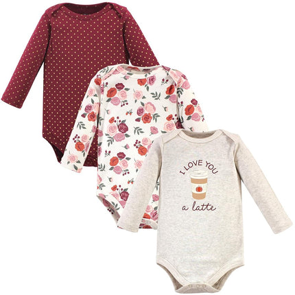 Bodysuits de manga larga de algodón unisex para bebé Hudson Baby, Pumpkin Spice, 9-12 meses