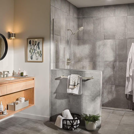 Moen Hydro Energetix High Pressure Shower Head with Handheld Sprayer, 8 Handheld Shower Head Spray Settings, Spot Resist Brushed Nickel Finish, 200H0SRN