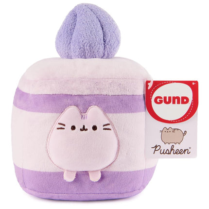 GUND Pusheen Lavender Spongecake Plush, Squishy Toy, Collectible Plush Toy, Dessert Plush, Cat Stuffed Animal for Ages 8 and Up, Purple, 6”