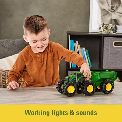 John Deere Kids 736 47353 Lights & Sounds Tractor with Wagon, red