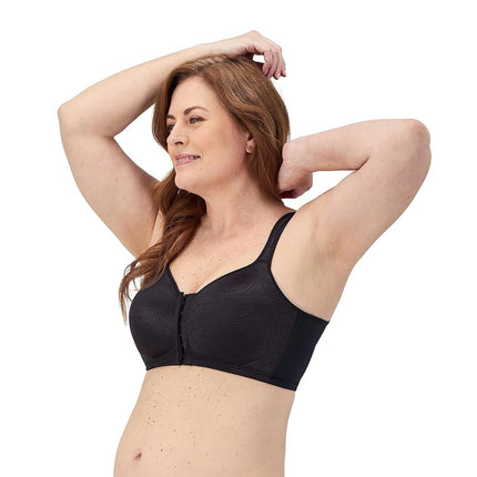Sujetador sin aros Playtex 18 Hour de cierre delantero con soporte extra en la espalda para mujer, USE52E, Nude/Negro, paquete de 2, 42D