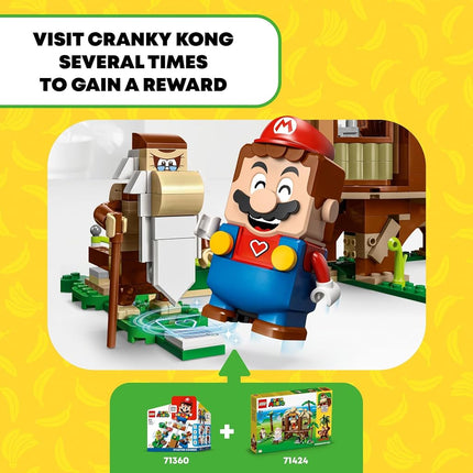 LEGO Super Mario Donkey Kong�s Tree House Expansion Set, Buildable Game with 2 Collectible Super Mario Figures Donkey Kong and Cranky Kong, Fun Birthday Gift for 8-10 Year Old Kids, 71424