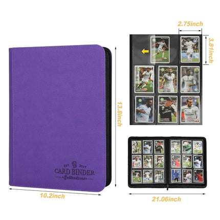 Foalgo 9 Pocket Trading Card Binder Album Folder, Holds 540 Cards, Purple, 7.5in x 9.8in