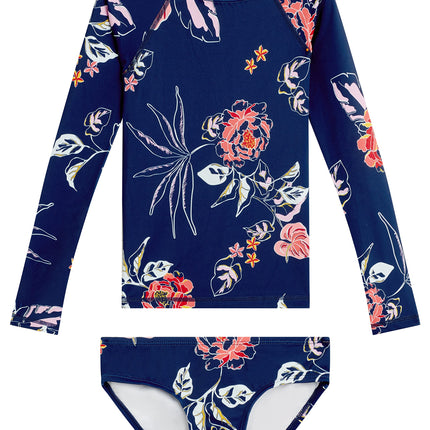 Kanu Surf Girls' Long Sleeve Rashguard UPF 50+ Two