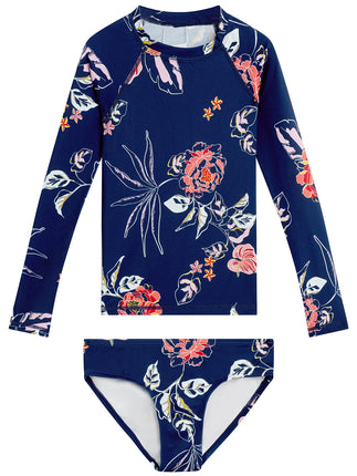 Kanu Surf Girls' Long Sleeve Rashguard UPF 50+ Two