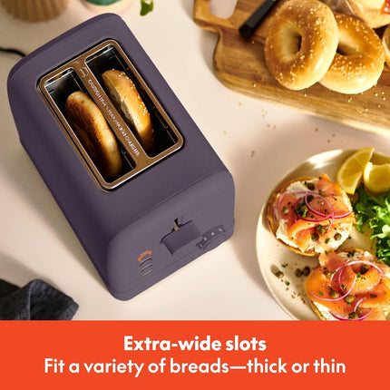 bella 2 Slice Toaster, 6 Setting Shade Control w Reheat, Cancel, Bagel & Defrost Buttons, Removable Crumb Tray, Anti Jam & Auto Shutoff, Auto Centering Guides & Cord Wrap, 900 Watt, Blossom