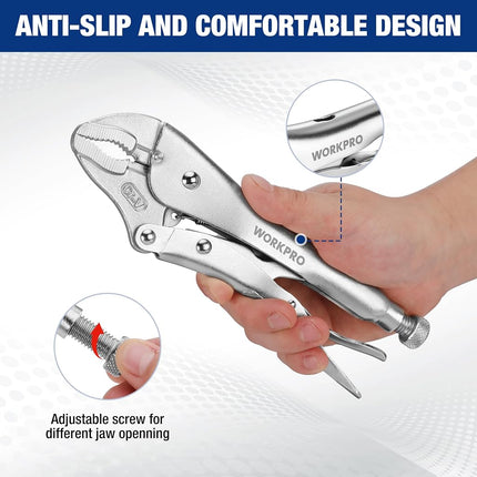 WORKPRO 5-Piece Locking Pliers Set