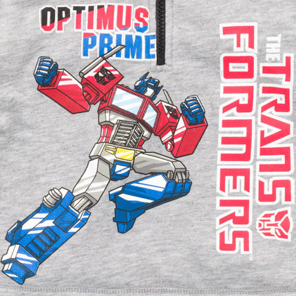 Sudadera con capucha y media cremallera de Transformers Optimus Prime Bumblebee Megatron para niños pequeños y grandes, gris, 2 años