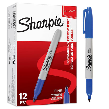 Sharpie Permanent Markers, Fine Tip Box of 12