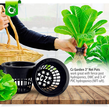 Cz Garden Supply Paniers en filet de 3 pouces à jante large, robustes - Orchidées • Aquaponie • Aquaculture • Hydroponie Mailles fendues pour bocaux Mason à large ouverture Kratky