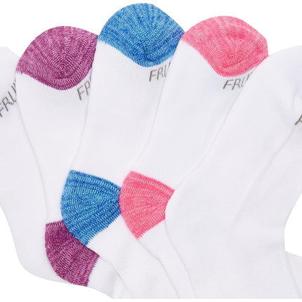 Fruit of the Loom - Calcetines casuales - Calcetines de tripulación acolchados duraderos 10 pares para niñas