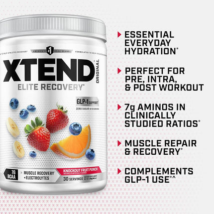 Scivation Xtend BCAA Powder, Branched Chain Amino Acids, BCAAs, Fruit Punch, 30 Servings