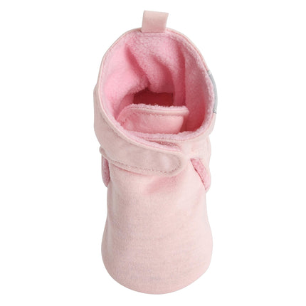Gerber Baby Fleece Lined Wrap Fasten Non Skid Soft Slipper Booties, Pink, 3-6 Months Infant