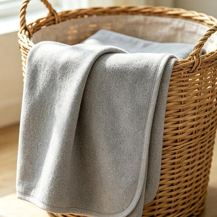 TL Care Fleece Blanket with Silk-Like Satin Trim, Soft, Warm & Cozy, Gray, 30" x 30" for Boys and Girls, Perfect for Baby Carrier, Stroller, Travel and Gifting