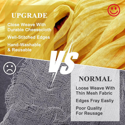 Wokceer Cheesecloth Table Runner Gold 10FT Boho Gauze Runner, 12 Pack