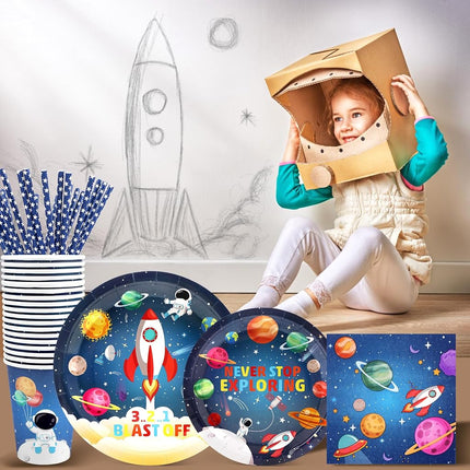 Birthday Paper Plates (Rocket), RCPP009