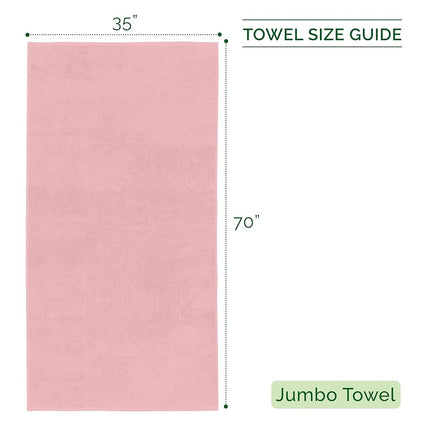 Elegant Comfort 100% Turkish Cotton 4 Lines Viscose Stripe Jumbo Bath Towel - Hotel Spa Quality Extra Large 35 x 70 Inch Bath Towel Ultra Soft, Super Absorbent Quick Dry Large Bath Towel, Dusty Rose