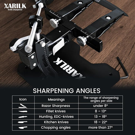 XARILK GEN3 Guided Knife Sharpening System, Aluminium | Professional Knife Sharpener, Knife Sharpening Kit W / 3 Al Plates Diamond (320#, 800#, 2000#) for for Hunting & Kitchen Knives