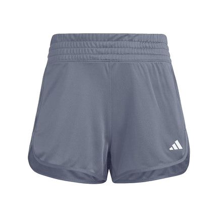 adidas Women's Pacer Essentials Knit High-Rise Shorts, Onix/White, L Long