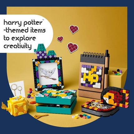 LEGO DOTS Hogwarts Desktop Kit 41811, DIY Harry Potter Back to School Accessories and Supplies, Desk Decor Items and Patch Sticker, Crafts Toys, Great Easter Gift for Kids