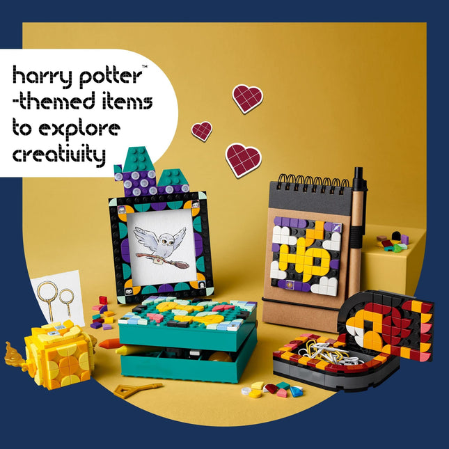 LEGO DOTS Hogwarts Desktop Kit 41811, DIY Harry Potter Back to School Accessories and Supplies, Desk Decor Items and Patch Sticker, Crafts Toys, Great Easter Gift for Kids