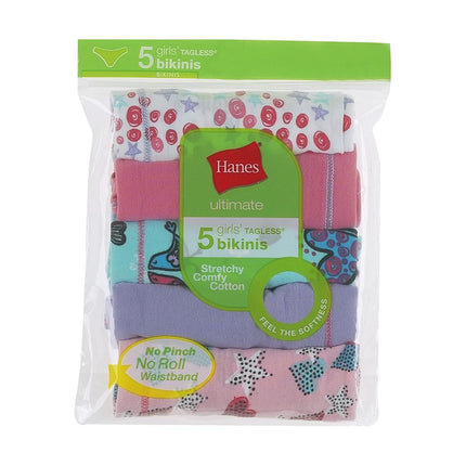 Hanes Ultimate Niñas Paquete de 5 Pantis Bóxer de Algodón Elástico, Surtido, 8